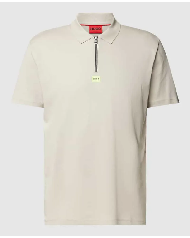 HUGO BOSS Regular Fit Poloshirt mit Label-Patch Modell 'Deresom Stein