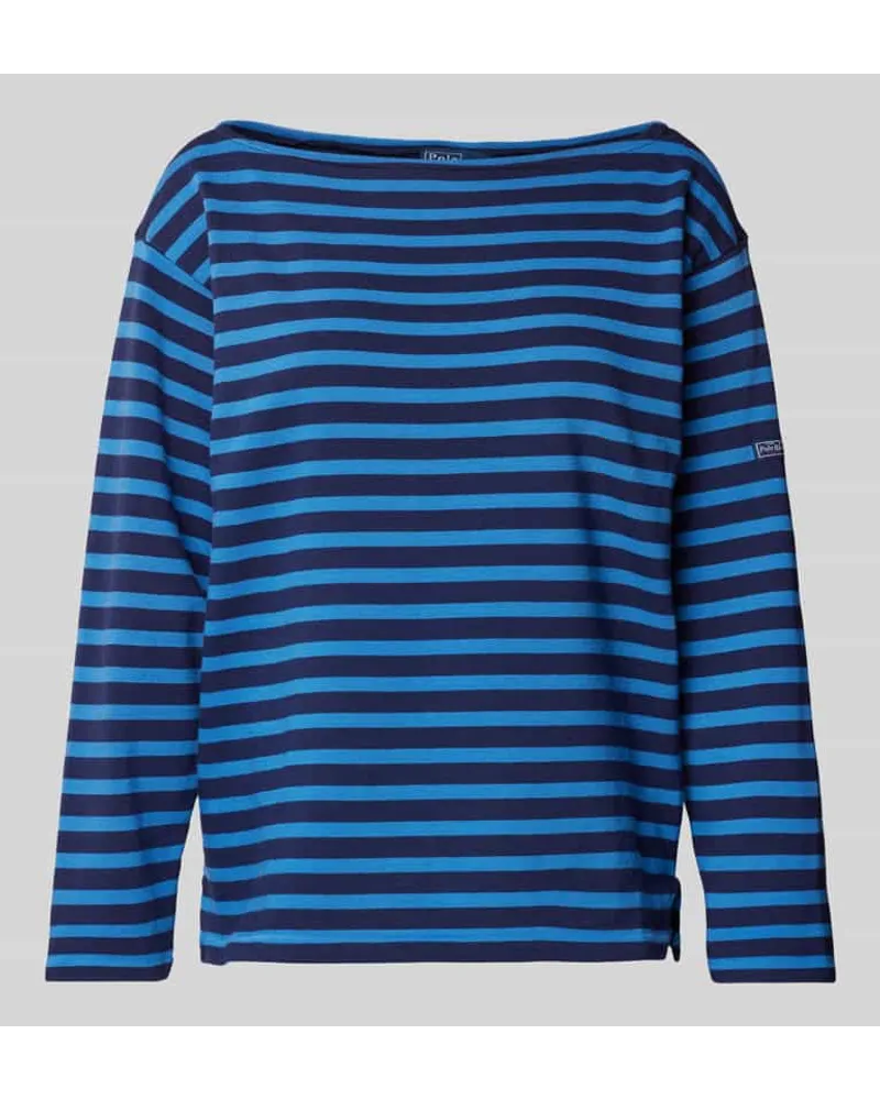 Ralph Lauren Longsleeve mit U-Boot-Ausschnitt Modell 'MARINER Blau