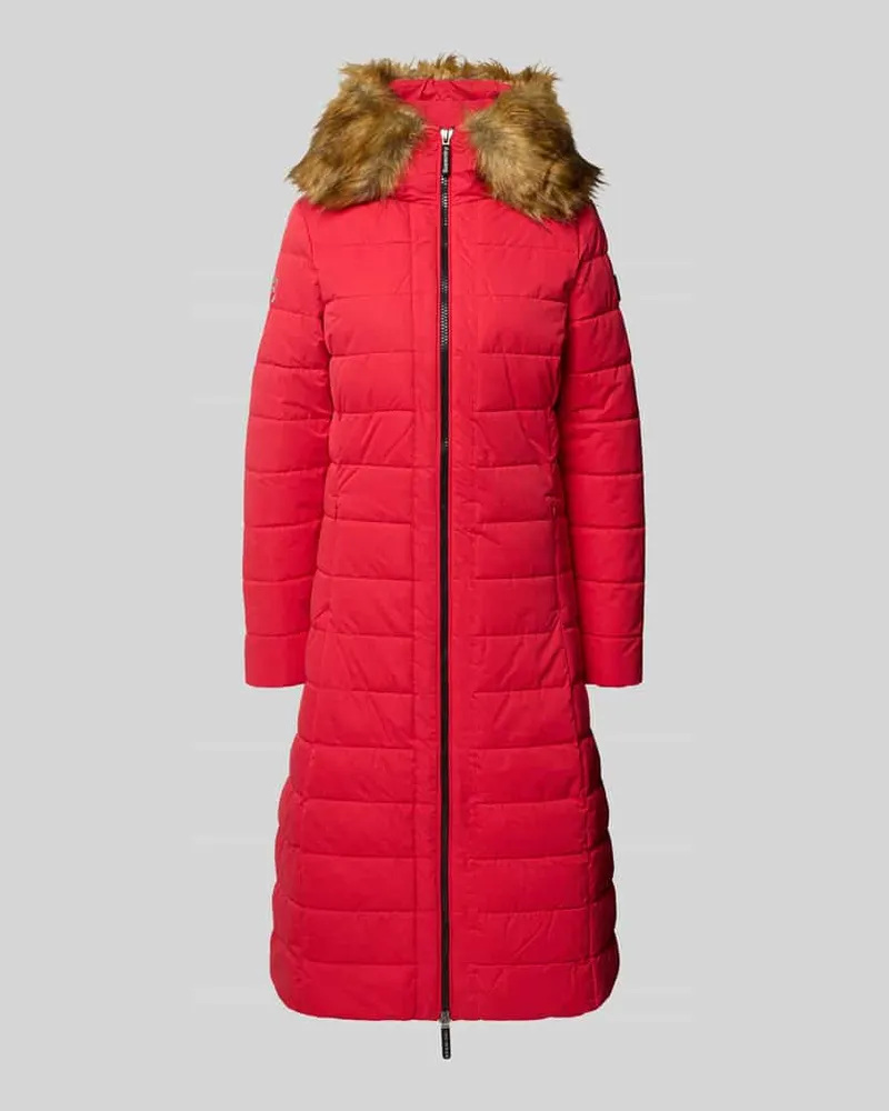 Superdry. Steppmantel mit Zweiwege-Reißverschluss Rot
