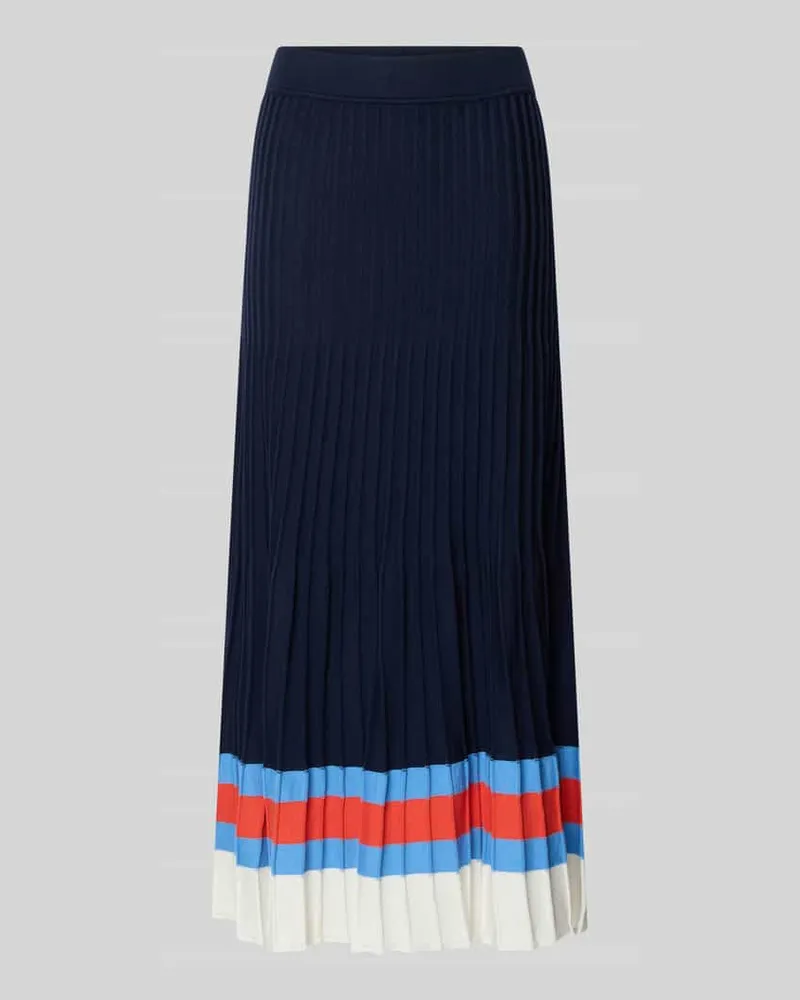 Milano Italy Maxirock aus Viskose-Mix in Strick-Optik Dunkelblau