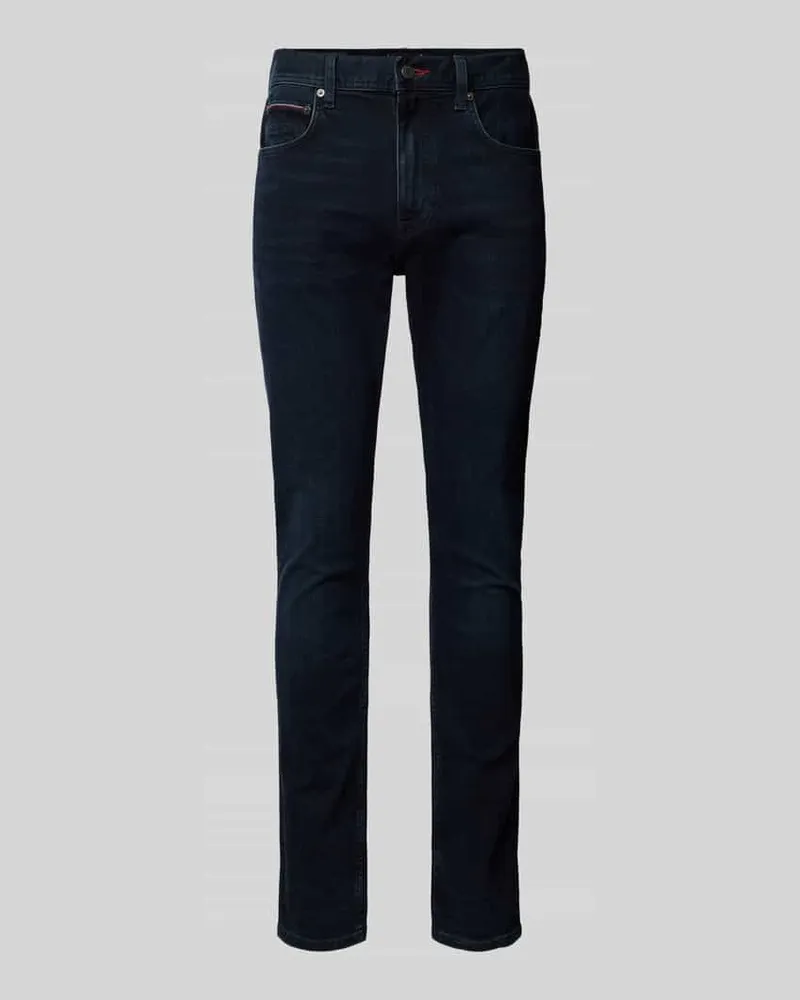 Tommy Hilfiger Tapered Fit Jeans im 5-Pocket-Design Modell 'HOUSTON Dunkelblau