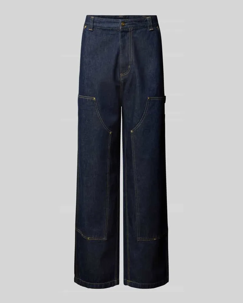 Carhartt WIP Wide Leg Jeans mit Ziernähten Modell 'NASH Jeansblau