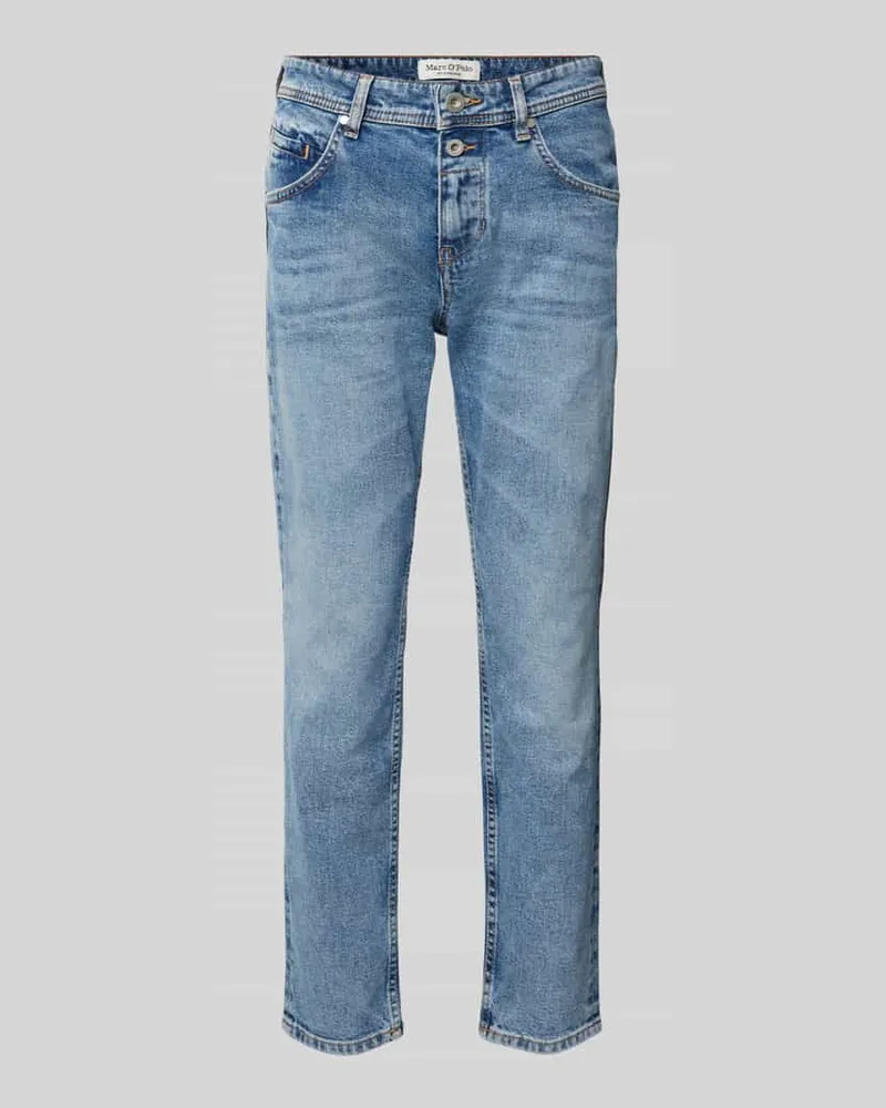 Marc O'Polo Boyfriend Fit Jeans mit Label-Details Hellblau