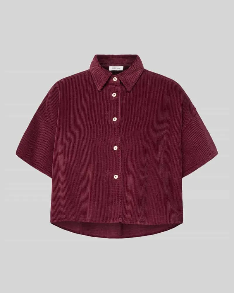 American Vintage Cropped Hemdbluse mit Knopfleiste Modell 'PADOW Bordeaux
