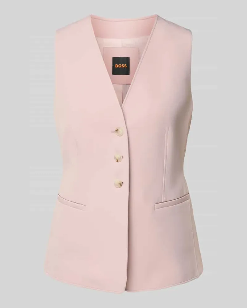HUGO BOSS Regular Fit Weste mit Paspeltaschen Rosa