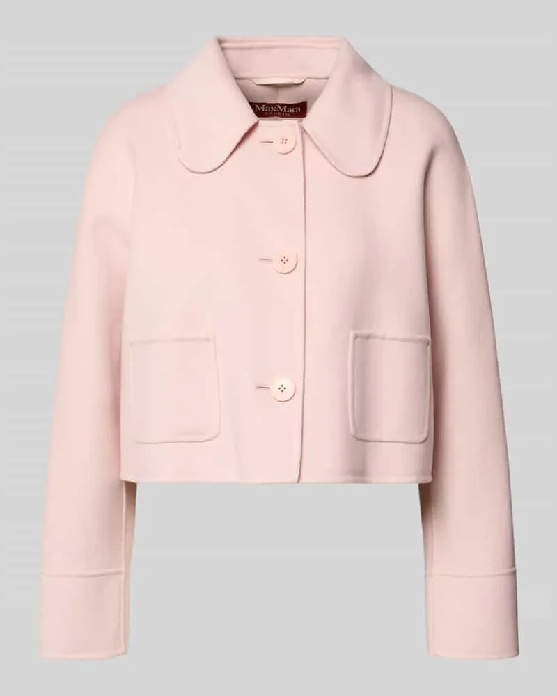 Max Mara Regular Fit Kurzmantel aus Schurwoll-Kaschmir-Mix Hellrosa