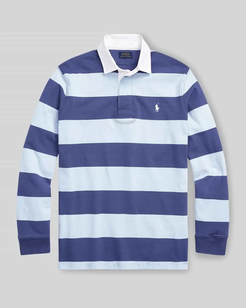 Ralph Lauren Regular Fit Rugbyshirt aus reiner Baumwolle Blau