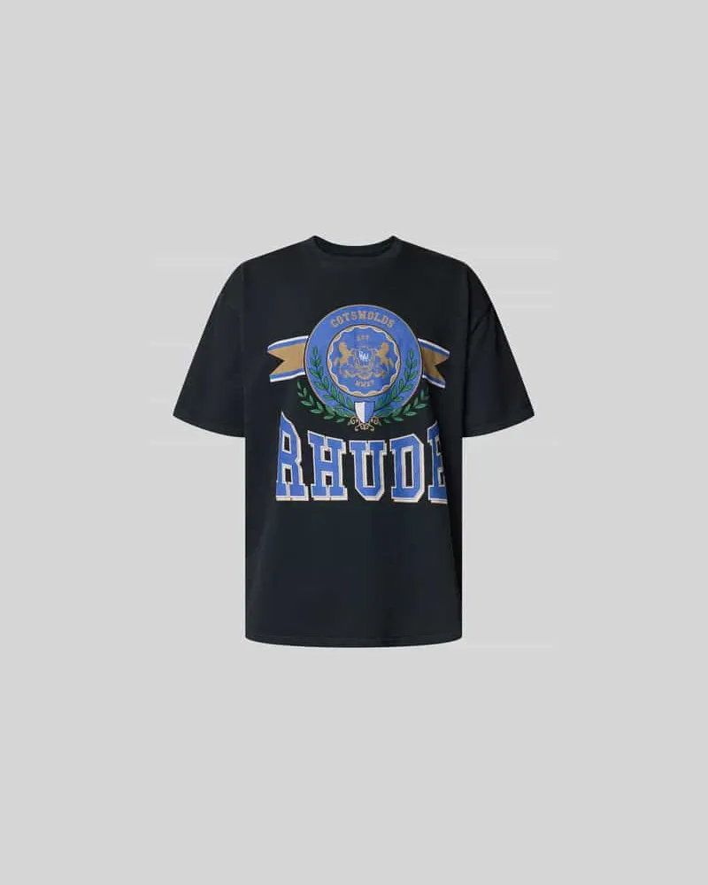 RHUDE Regular Fit T-Shirt mit Logo-Print Black