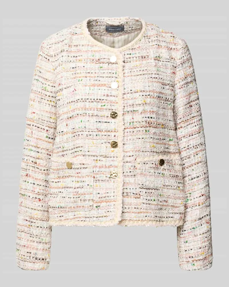 White Label Blazer in Bouclé-Optik Offwhite
