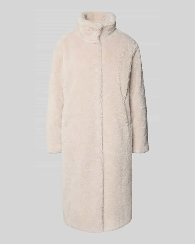 White Label Regular Fit Mantel aus Teddyfell mit Stehkragen Ecru