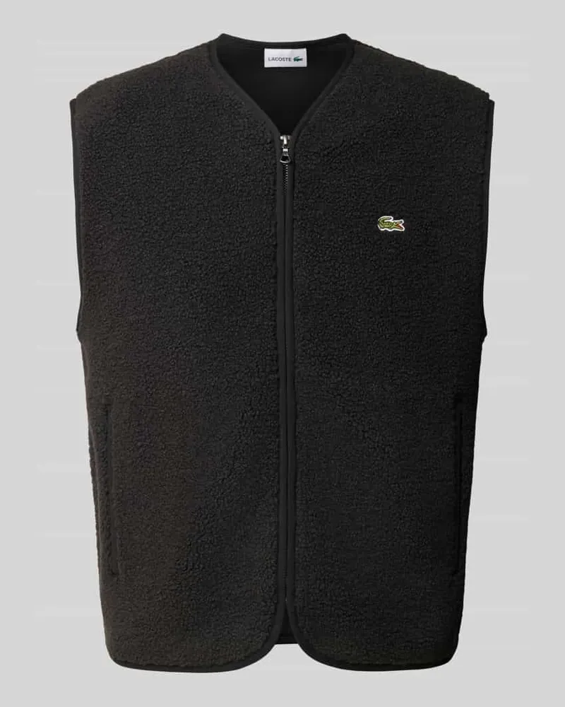 Lacoste Weste mit Reißverschluss Taschen Modell 'SHERPA VEST Black
