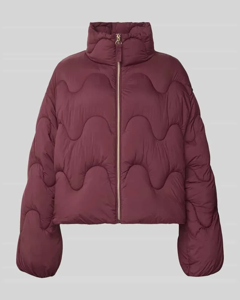 JAKE*S Loose Fit Steppjacke mit Stehkragen Pflaume