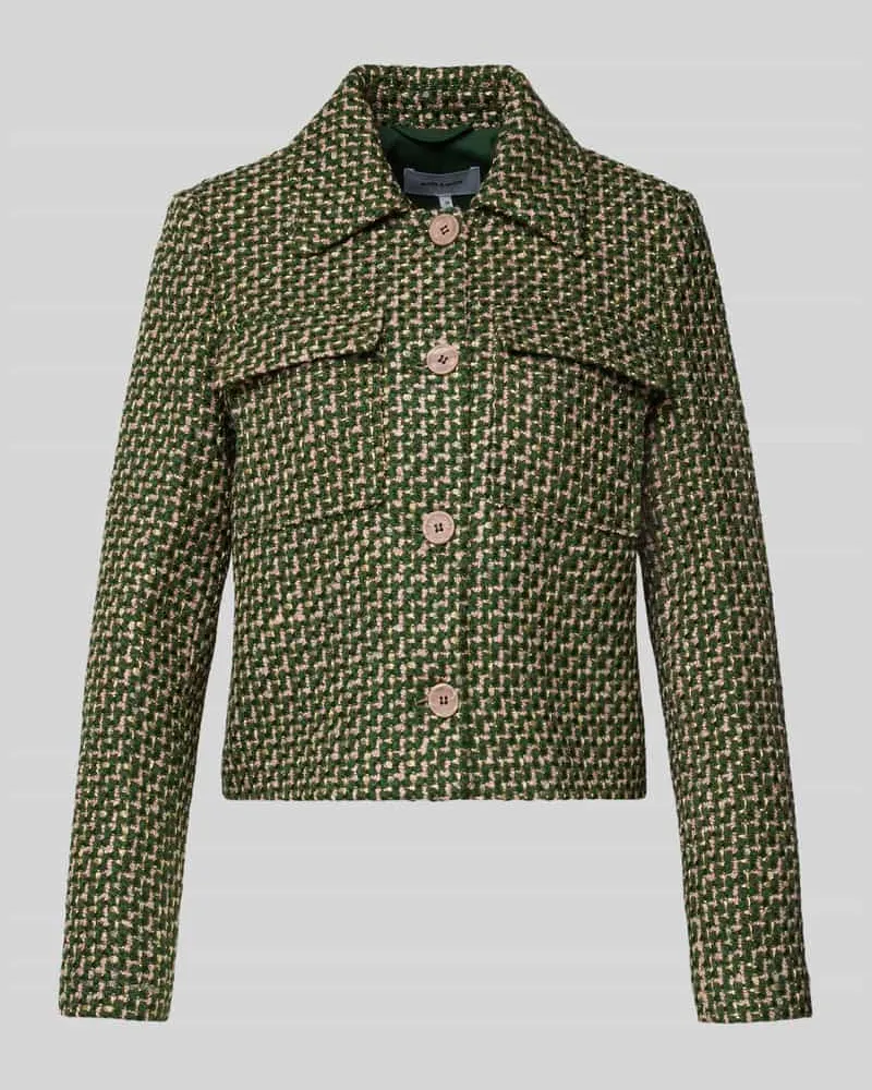 More & More Regular Fit Jacke mit Umlegekragen Gruen