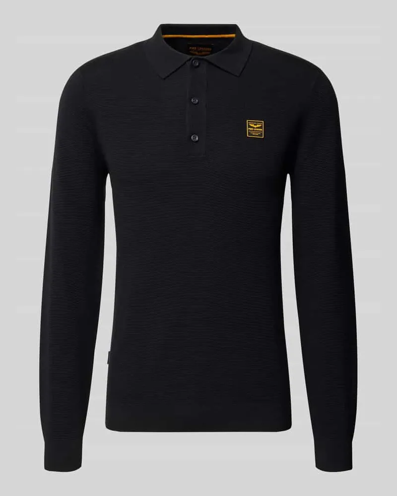 PME Legend Strickpullover mit Polokragen Black