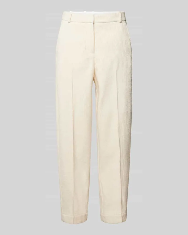 HUGO BOSS Straight Leg Stoffhose mit Strukturmuster Offwhite