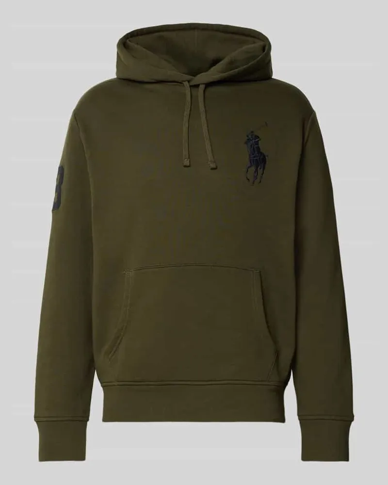 Ralph Lauren Hoodie mit Logo-Stitching und Känguru-Tasche Oliv