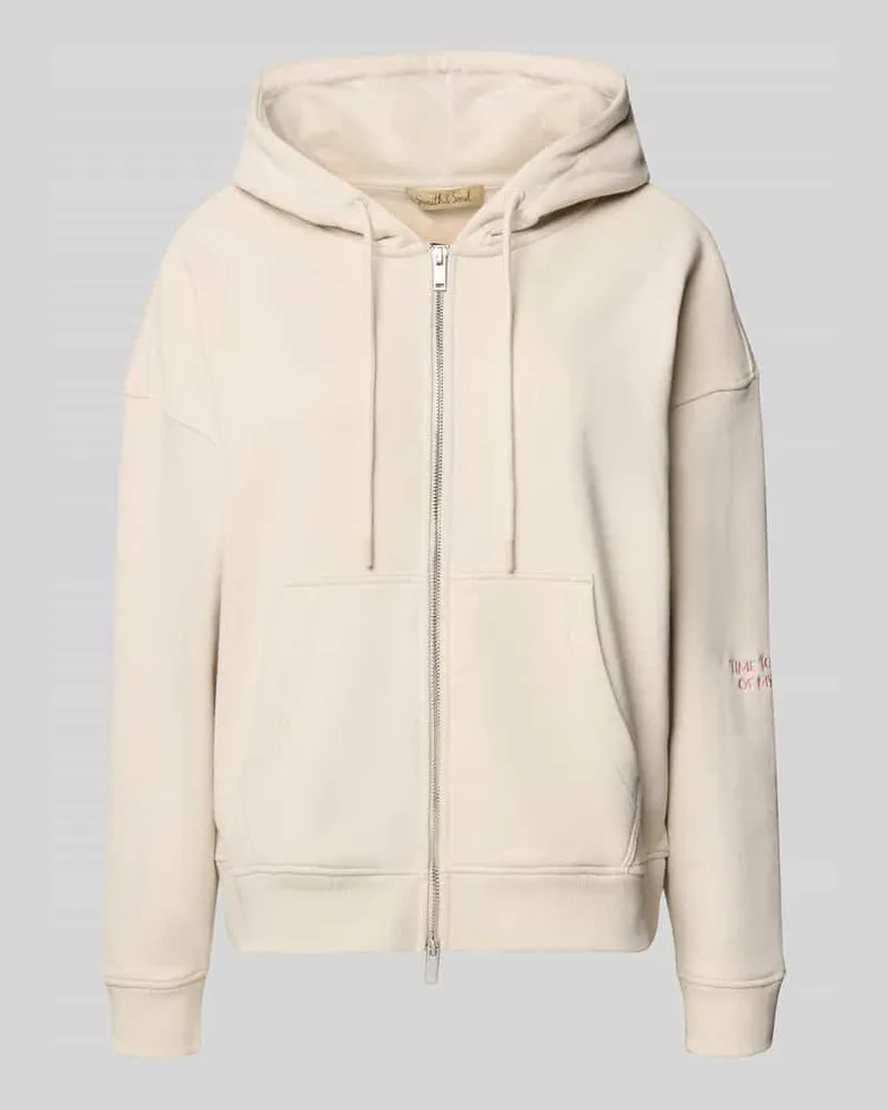 Smith & Soul Oversized Sweatjacke mit Kapuze Offwhite