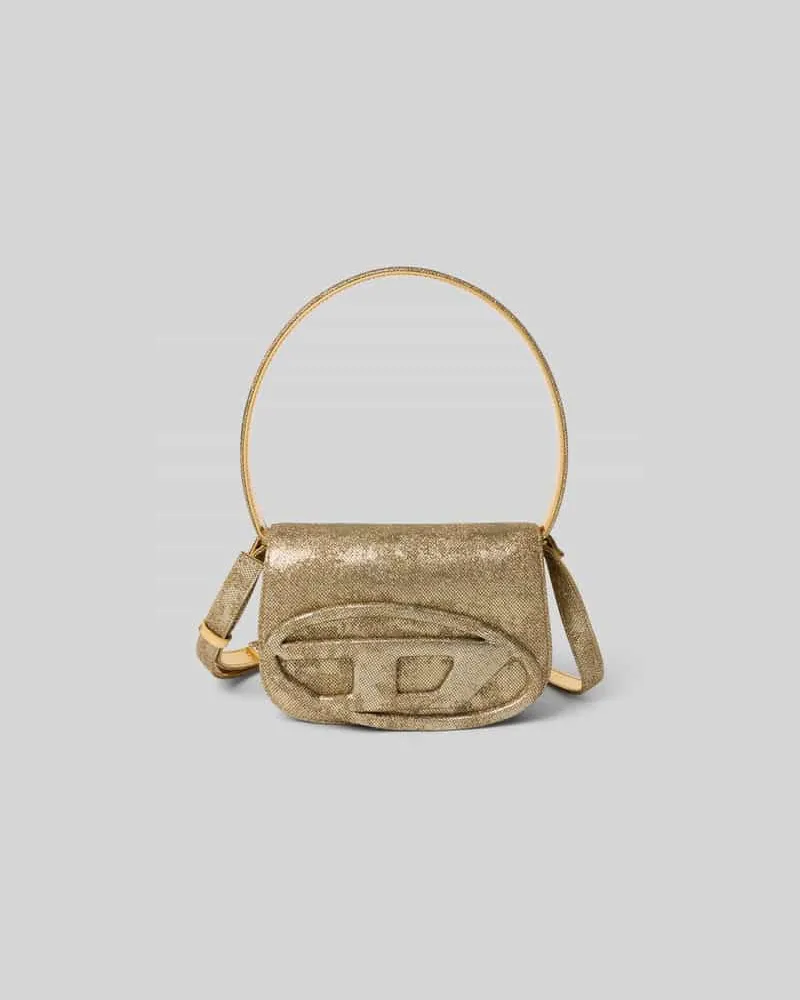Diesel Shoulder Bag mit Logo-Applikatio Gold