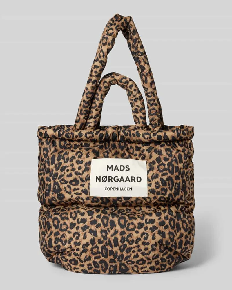 Mads Nørgaard Tote Bag mit Logo-Patch Modell 'Pillow Mittelbraun