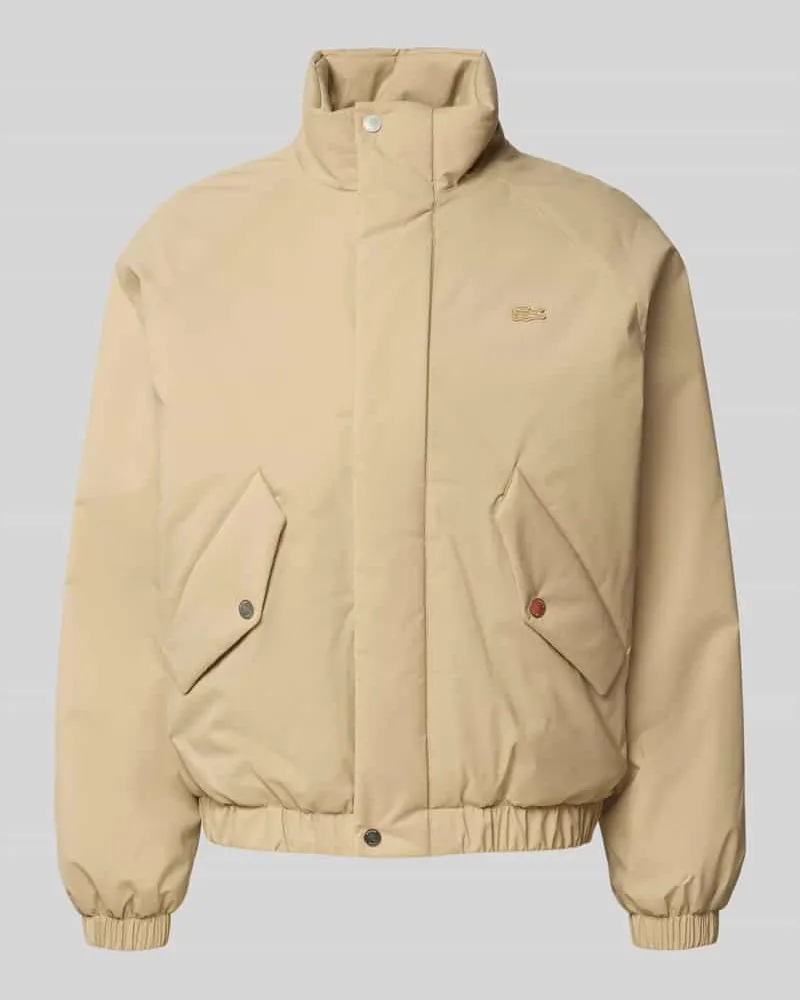 Lacoste Regular Fit Bomberjacke mit Stehkragen Beige