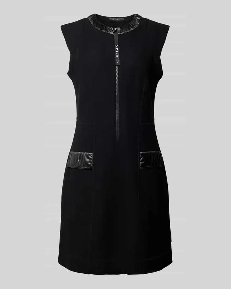 Marc Cain Wollkleid mit Ziernähten Black