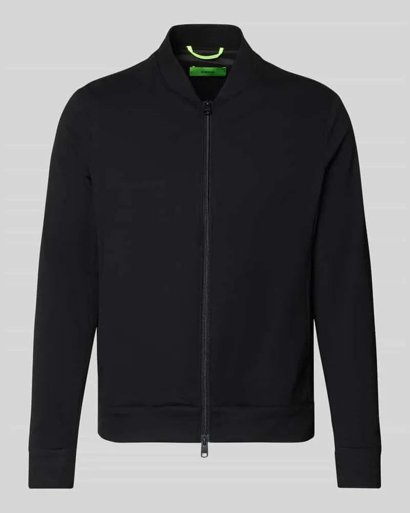 cinque Regular Fit Sweatjacke mit Viskose-Anteil Modell 'Cross Black