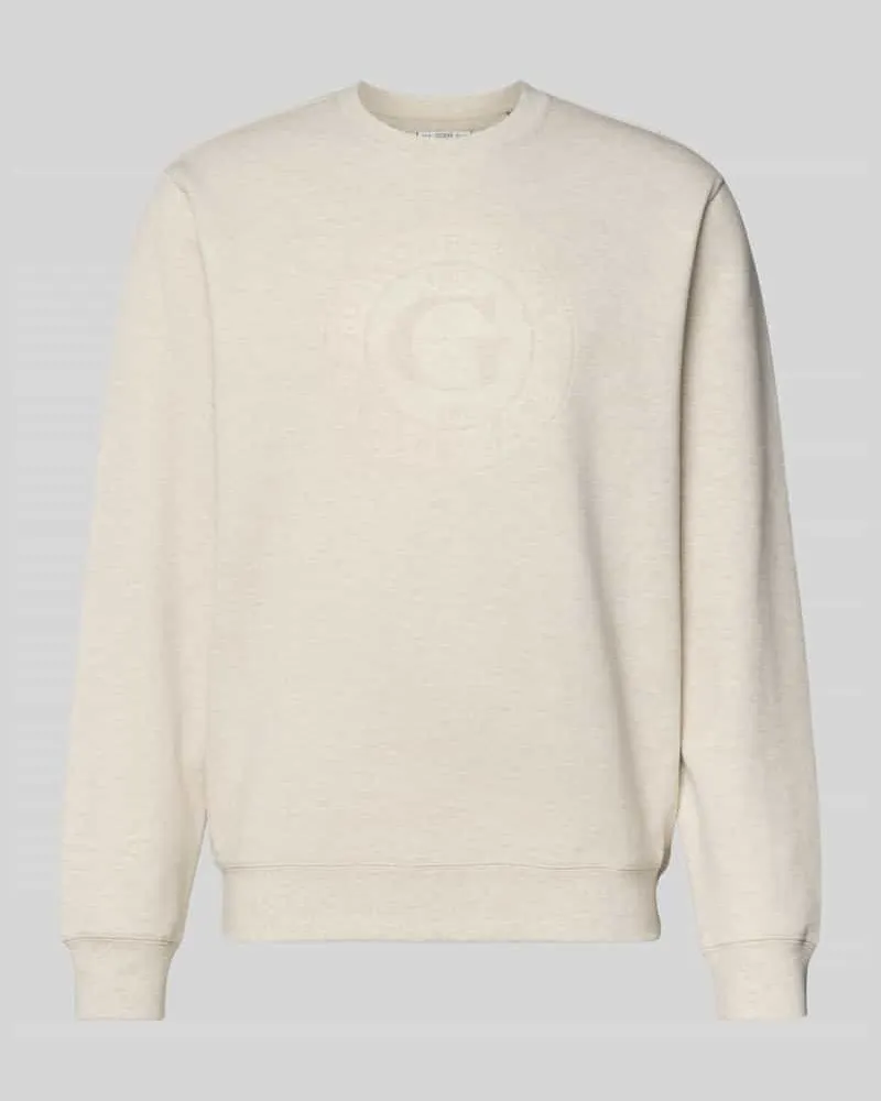 Guess Sweatshirt mit Label-Print Beige