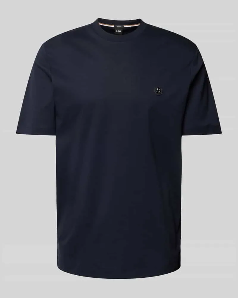 HUGO BOSS T-Shirt mit Label-Patch Modell 'Taut Marine