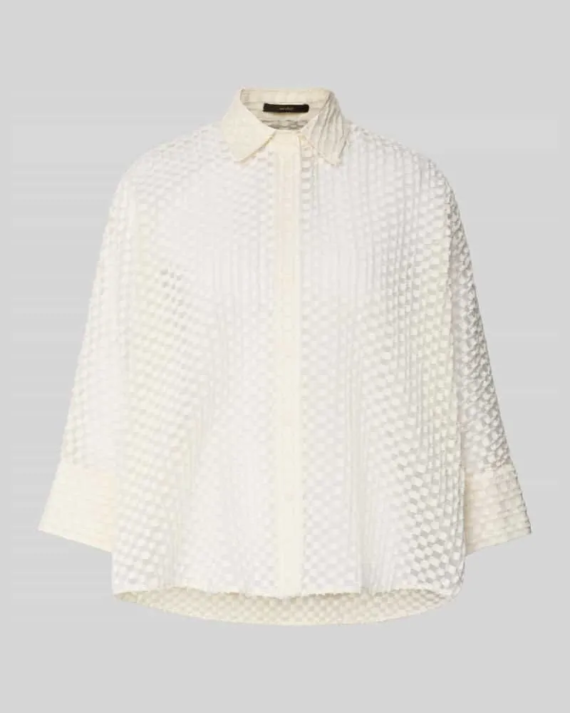 windsor. Relaxed Fit Hemdbluse in semitransparentem Design Offwhite