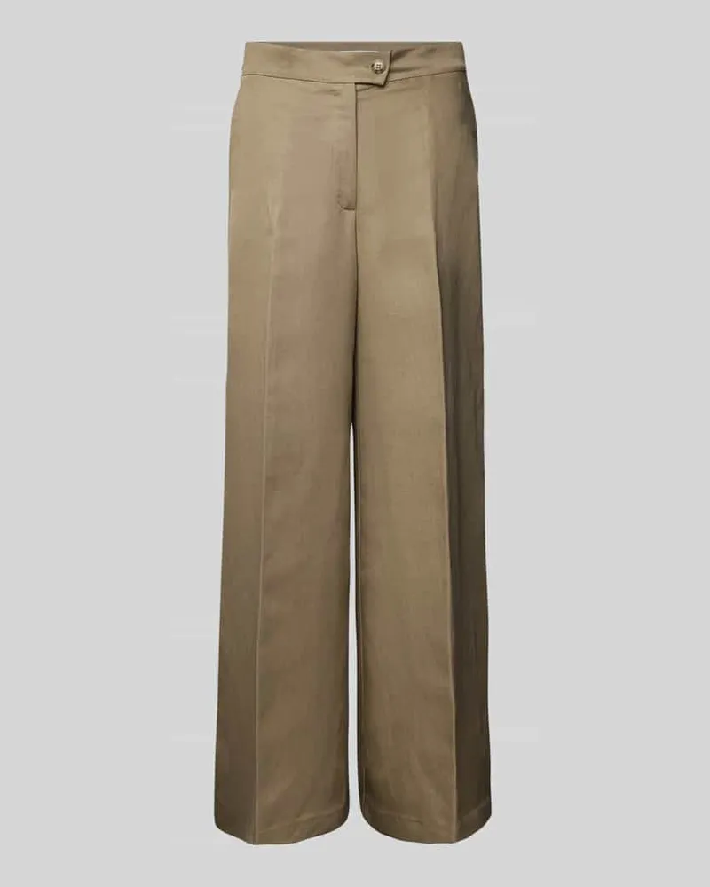IVY & OAK Wide Leg Stoffhose mit Bügelfalten Modell 'PIERA ANN Khaki