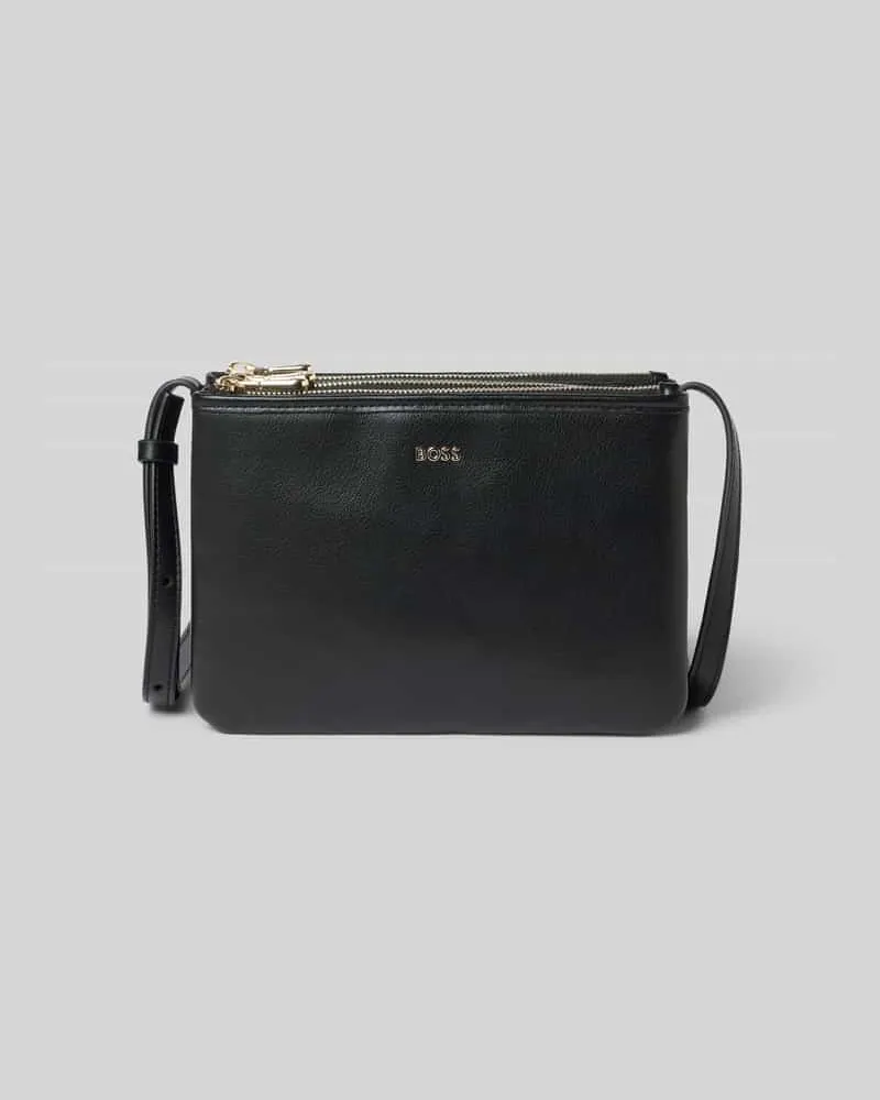 HUGO BOSS Umhängetasche aus echtem Leder Black