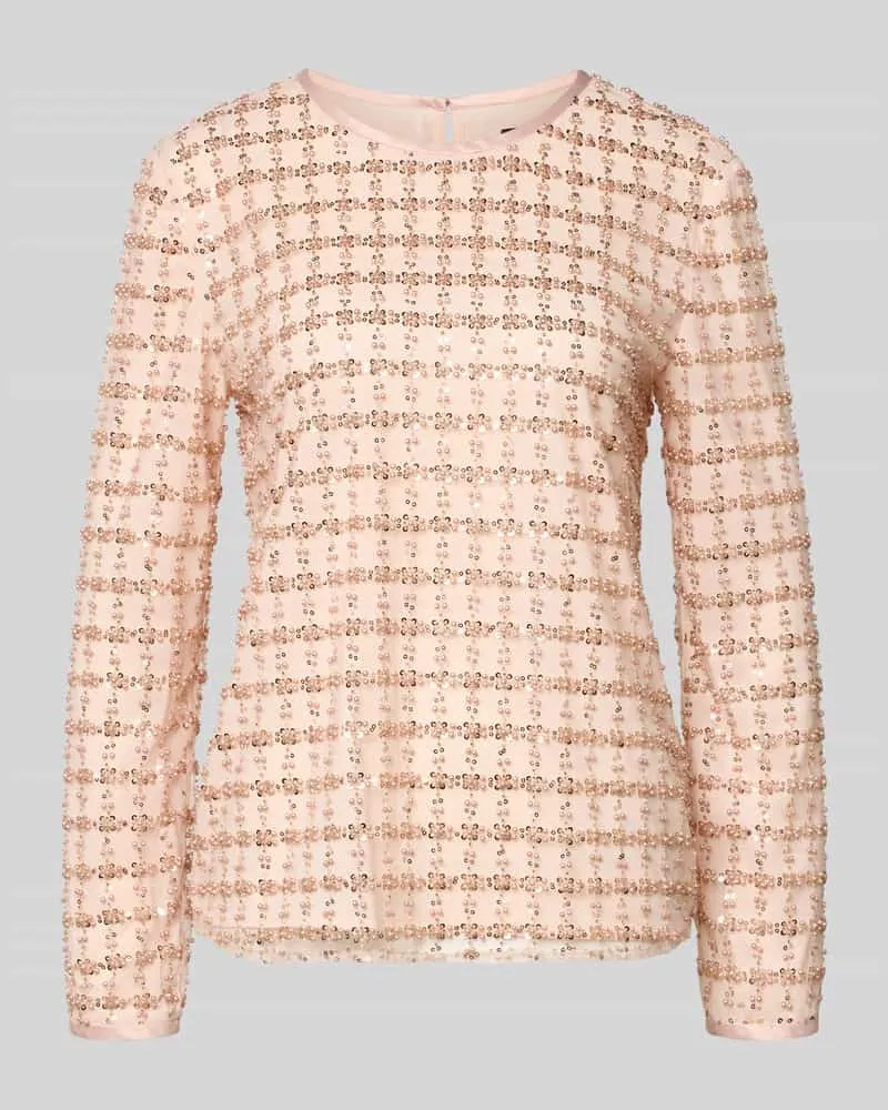 Emporio Armani Blusenshirt mit Rundhalsausschnitt Hellrosa