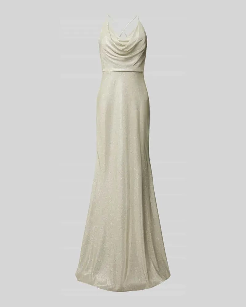 Unique Abendkleid mit Wasserfall-Ausschnitt Hellgruen