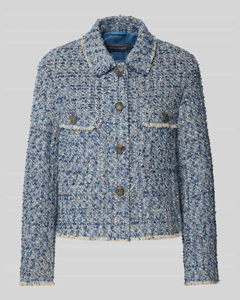 White Label Blazer in Bouclé-Optik Hellblau