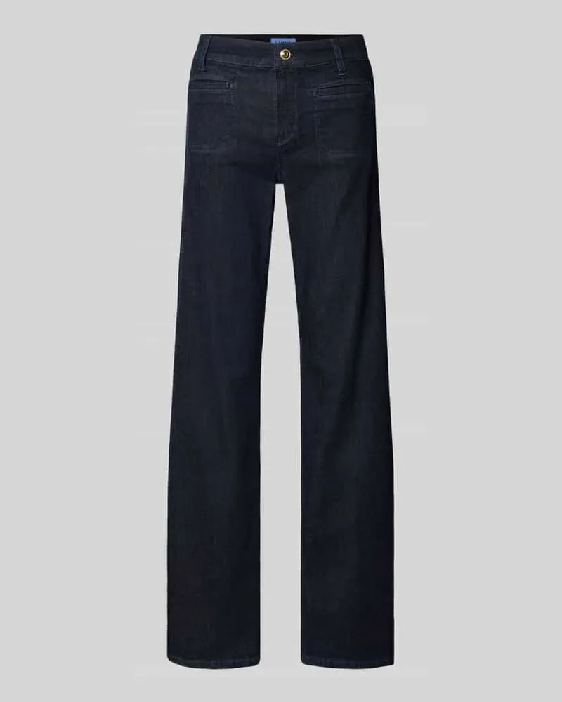 Cambio Wide Fit Jeans mit Eingrifftaschen Modell 'Tess Dunkelblau