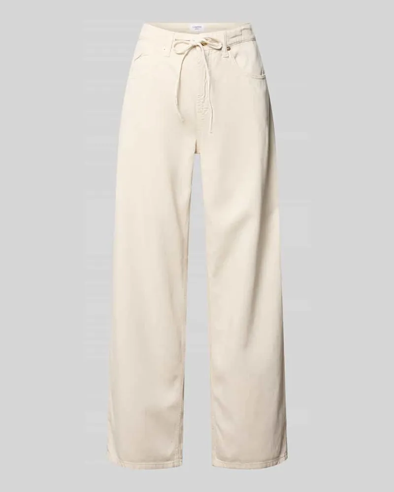 Cambio Baggy Jeans aus Lyocell-Mix mit Leinen-Anteil Sand