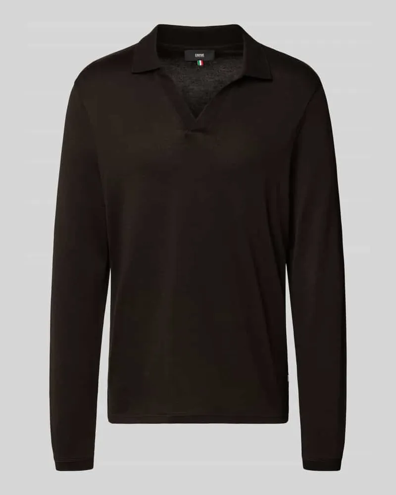 cinque Regular Fit Poloshirt mit V-Ausschnitt Modell 'BOLLO Dunkelbraun