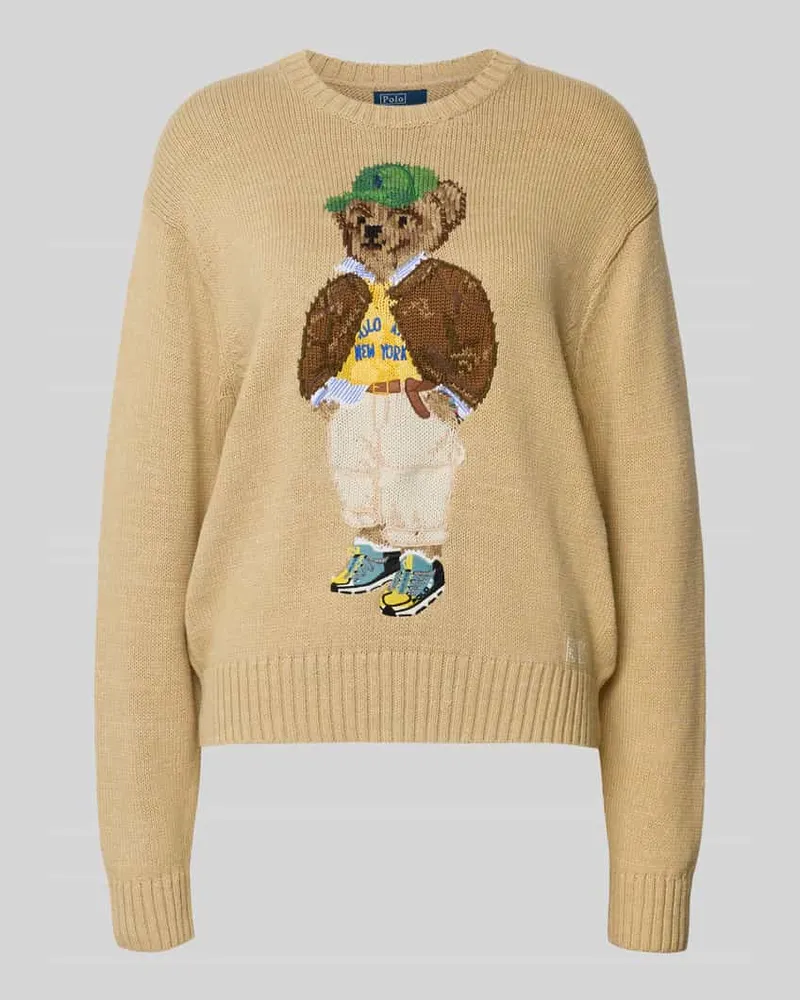 Ralph Lauren Strickpullover mit gerippten Abschlüssen Camel