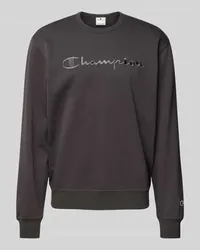 Champion Sweatshirt mit Label-Stitching Anthrazit