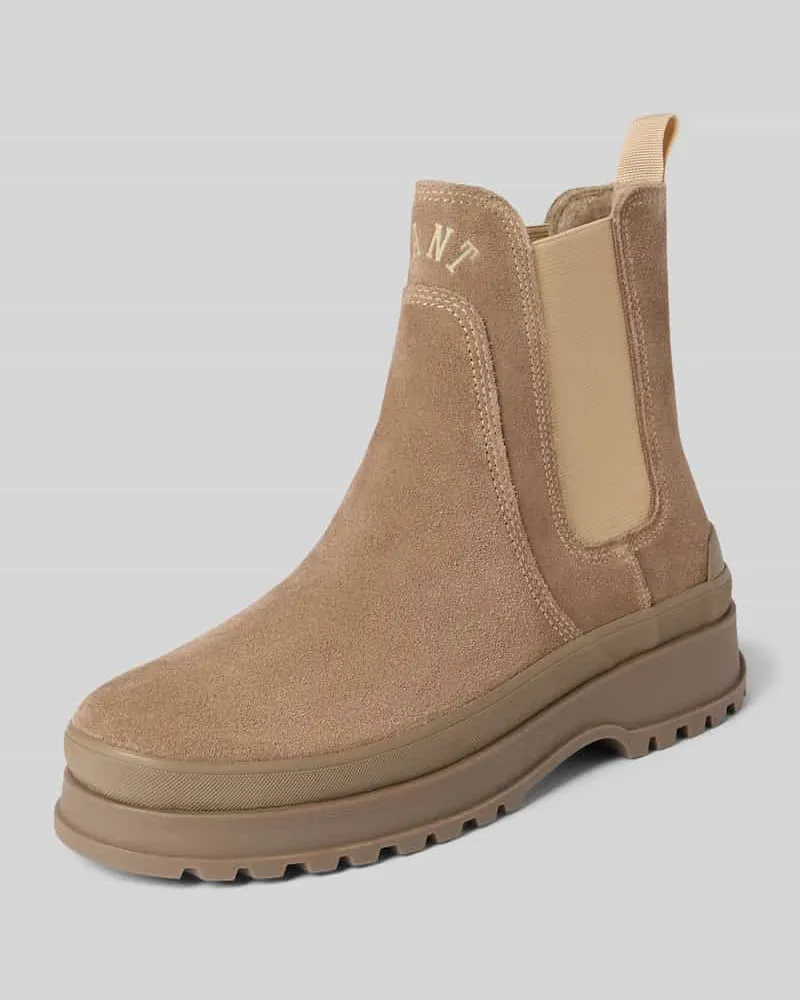 Gant Chelsea Boots aus Leder-Mix Modell 'Wintly Beige