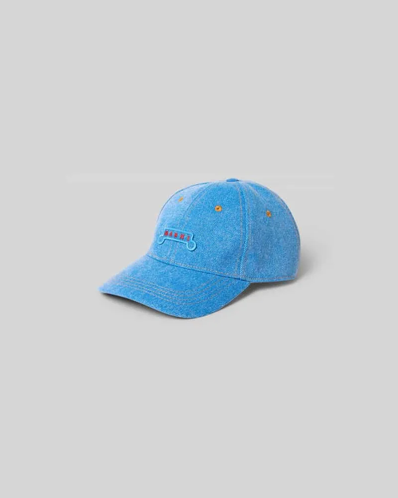 Marni Base Cap mit Logo-Stitching Jeansblau