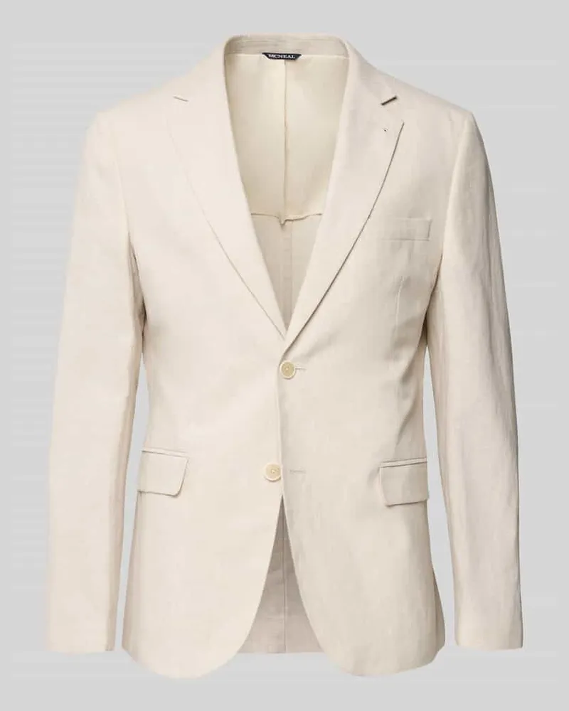 McNeal Sakko aus Leinen-Mix mit Pattentaschen Beige