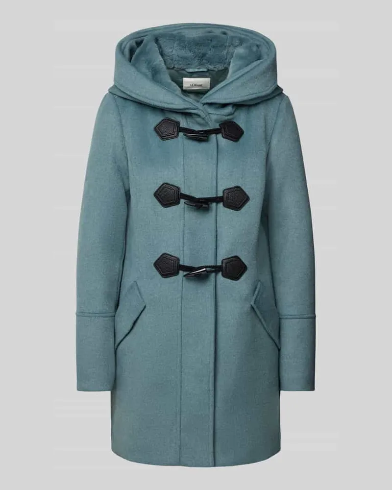 S.Oliver Slim Fit Dufflecoat mit Woll-Anteil Petrol