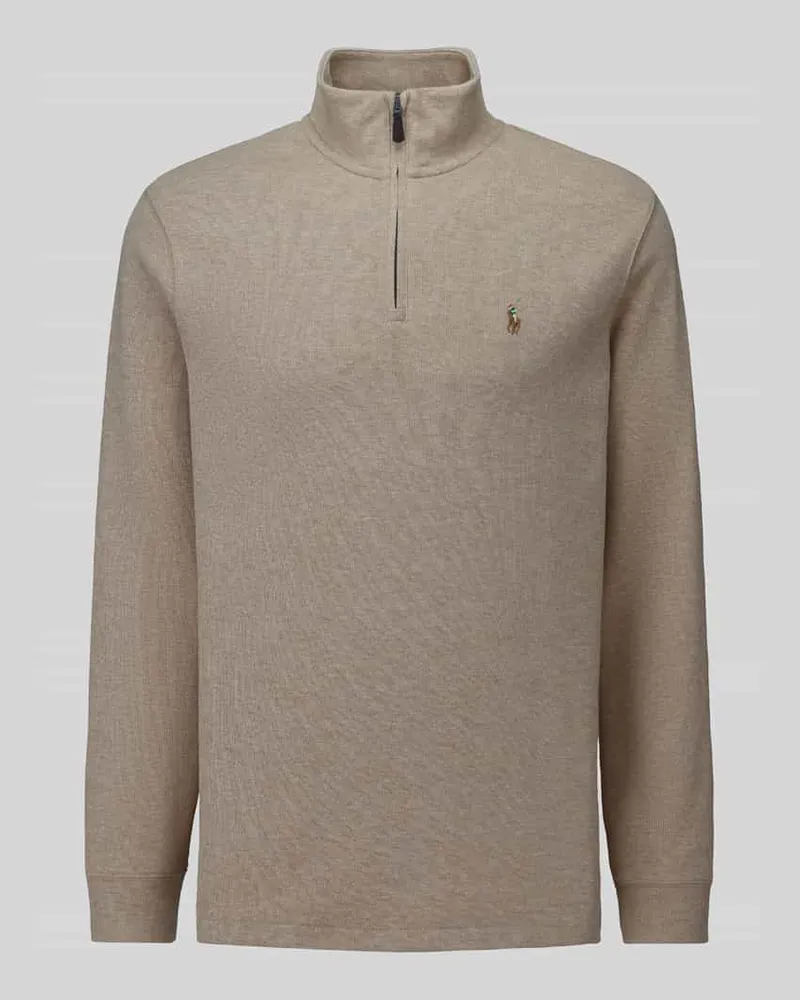 Ralph Lauren Sweatshirt mit Troyerkragen Beige