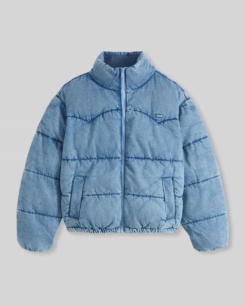 Levi's Steppjacke aus reiner Baumwolle Modell 'PALMER PUFFER Hellblau