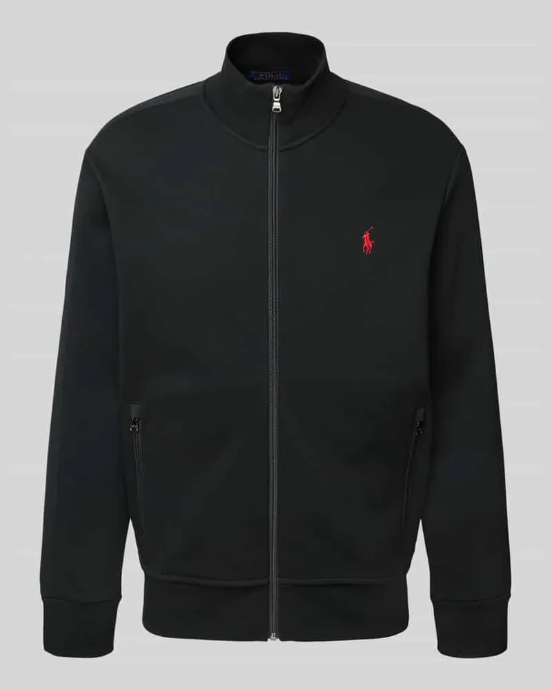 Ralph Lauren Sweatjacke mit Stehkragen und Reißverschlusstaschen Black
