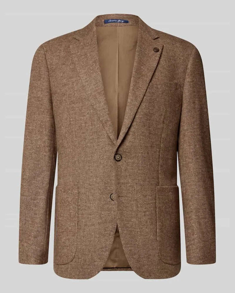 Christian Berg Sakko aus Polyester-Woll-Mix in Melange-Optik Camel