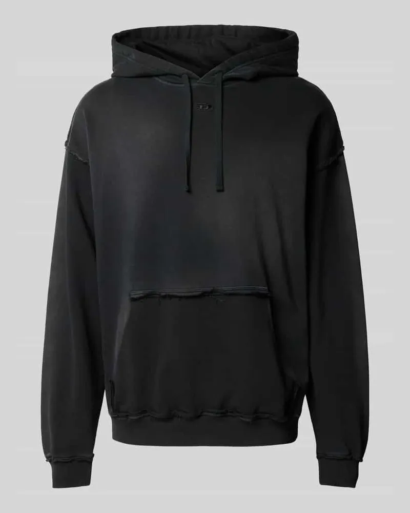Diesel Sweatshirt mit offenen Saumkanten Black