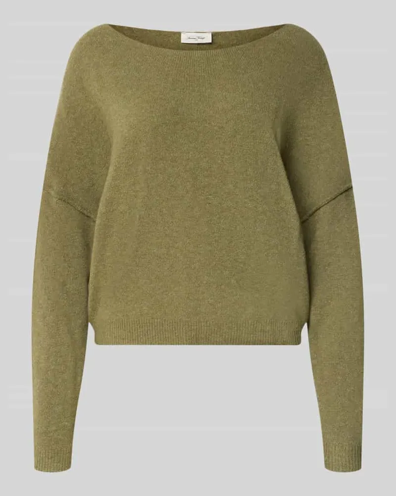 American Vintage Relaxed Fit Strickpullover aus Material-Mix mit Leinen-Anteil Khaki