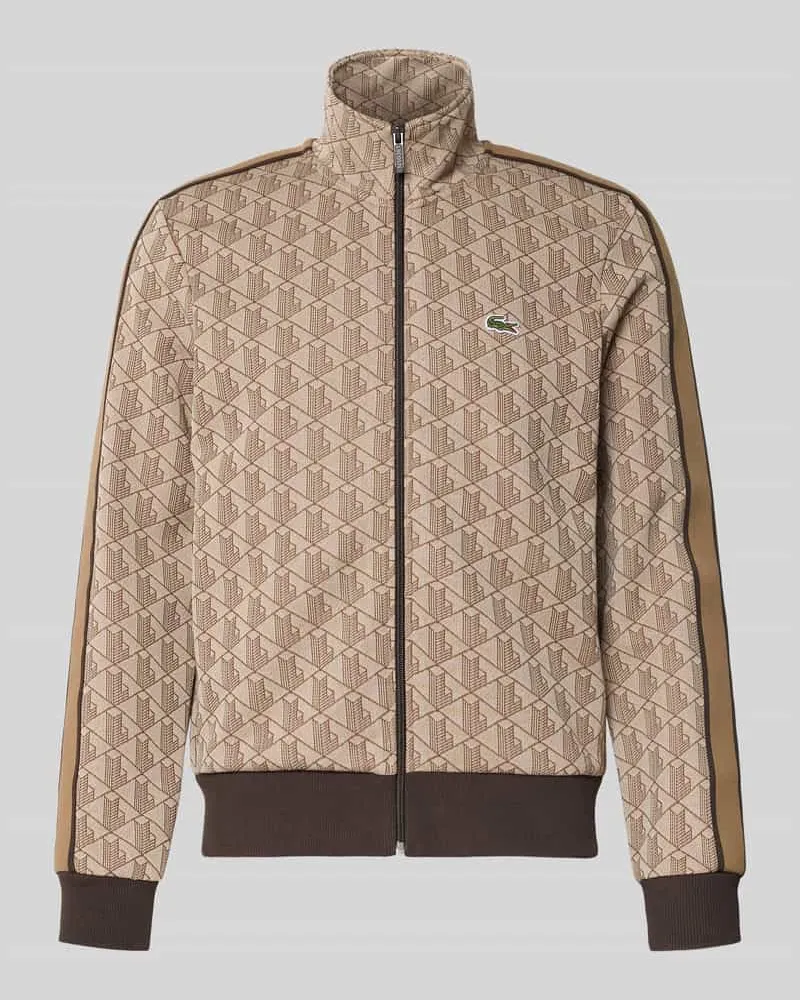 Lacoste Regular Fit Sweatjacke mit Baumwoll-Anteil Beige